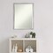 Beveled Wood Bathroom Wall Mirror, Shiplap White Narrow Frame